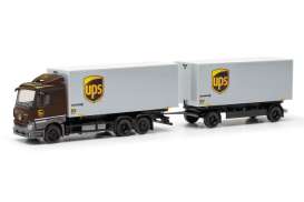 Mercedes Benz  - Actros brown/white/yellow - 1:87 - Herpa Trucks - H317832 - herpa317832 | The Diecast Company