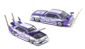 Nissan  - Skyline C210 purple chrome/silver - 1:64 - Pop Race Limited - PR640107 - PR640107 | The Diecast Company