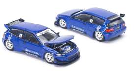 Honda  - Pandem Civic EG6 blue - 1:64 - Pop Race Limited - PR640127 - PR640127 | The Diecast Company