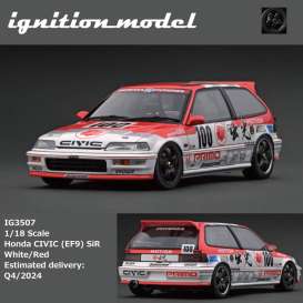 Honda  - Civic (EF9) white/red - 1:18 - Ignition - IG3507 - IG3507 | The Diecast Company