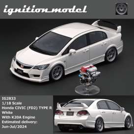 Honda  - Civic FD2 white - 1:18 - Ignition - IG2833 - IG2833 | The Diecast Company