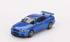 Nissan  - Skyline GT-R (R34) 1999 blue - 1:64 - Mini GT - 00759-R - MGT00759rhd | The Diecast Company