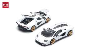 Lamborghini  - Countach LPI 800-4 white - 1:64 - Pop Race Limited - PR640117 - PR640117 | The Diecast Company