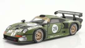 Porsche  - 911 GT1 1996 green/white/black - 1:18 - Werk83 - W18013008 - W18013008 | The Diecast Company