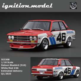Datsun  - Bluebird 510 white/red - 1:18 - Ignition - IG3308 - IG3308 | The Diecast Company