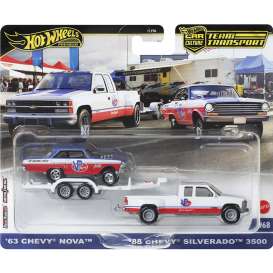 Chevrolet  - Nova & Silverado pick-up truck 1963 red/white/blue - 1:64 - Hotwheels - HRV42 - hwmvHRV42 | The Diecast Company
