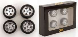 Wheels & tires Rims & tires - black/silver - 1:18 - KK - Scale - acc020 - kkdcacc020 | The Diecast Company