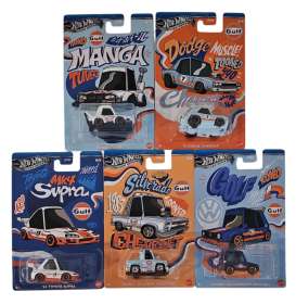 Assortment/ Mix  - Noppo Gulf Racing various - 1:64 - Hotwheels - GDG44 - hwmvGDG44-977L | The Diecast Company