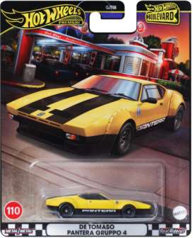 De Tomaso  - Pantera Gruppo 4 yellow/black - 1:64 - Hotwheels - HRT75 - hwmvHRT75 | The Diecast Company