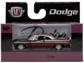 Dodge  - Custom Royal Lancer D500 1957 black/dark red - 1:64 - M2 Machines - 32500-91-1957 - M2-32500-R91-1957 | The Diecast Company