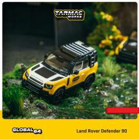 Land Rover  - Defender 90 yellow/black/white - 1:64 - Tarmac - T64G-019-TE - TC-T64G-019-TE-MJ | The Diecast Company