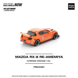 Mazda  - RX8 chrome orange - 1:64 - Pop Race Limited - PR640281 - PR640281 | The Diecast Company