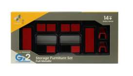 Garage Accessoires  - Furniture set red - 1:43 - Tiny Toys - ATG43003 - tinyATG43003 | The Diecast Company