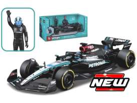 Mercedes Benz AMG - W15 2024 black/silver/turquoise - 1:24 - Bburago - 18-28069R - bura28069R | The Diecast Company