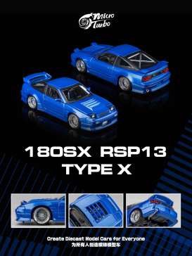 Nissan  - 180 SX Type X blue - 1:64 - Microturbo - MT6407B3 - MT6407B3 | The Diecast Company