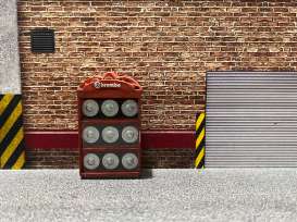 Accessoires diorama - Wardrobe with brake discs red - 1:64 - Cartrix - CTA64002A - CTA64002A | The Diecast Company