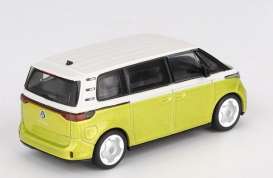 Volkswagen  - ID. Buzz 2023 white/pomelo yellow - 1:64 - Mini GT - 01110BL - MGT01110BL | The Diecast Company