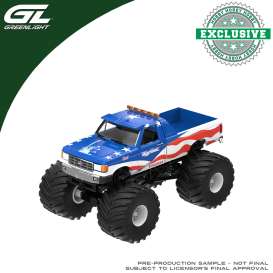 Ford  - F-250 1996 blue/white/red - 1:64 - GreenLight - 30592 - gl30592 | The Diecast Company
