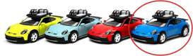 Porsche  - 911 Rally blue - 1:36 - Kinsmart - KT5481W - KT5481Wb | The Diecast Company