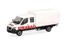Mercedes Benz  - Sprinter white/red - 1:87 - Herpa - 098991 - herpa098991 | The Diecast Company