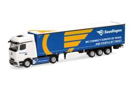 Mercedes Benz  - Actros L blue/orange - 1:87 - Herpa - H320924 - herpa320924 | The Diecast Company