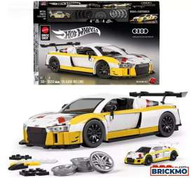 Audi  - R8 LMS 2015 white/yellow - 1:16 - Hotwheels Brick Shop - JFT18 - hwbsJFT18 | The Diecast Company
