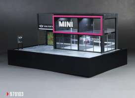 diorama Accessoires - MINI show room various - 1:64 - Black Box Diorama - MO970103 - MO970103 | The Diecast Company