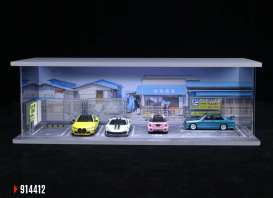 diorama Accessoires - Canteen parking lot with light various - 1:64 - Black Box Diorama - MO914412 - MO914412 | The Diecast Company