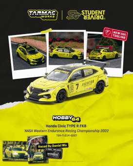Honda  - Civic 2022 yellow - 1:64 - Tarmac - T64-TL014-SD07 - TC-T64-TL014-SD07 | The Diecast Company