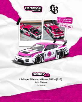 Nissan  - Silvia (S15) white/pink - 1:43 - Tarmac - T43-029-AF - TC-T43-029-AF | The Diecast Company