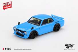Nissan  - Hakosuka 2015 baby blue - 1:64 - Mini GT - 01169R - MGT01169Rhd | The Diecast Company
