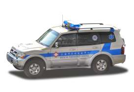 Mitsubishi  - Pajero V73 grey/blue - 1:18 - SunStar - 5837 - sun5837 | The Diecast Company