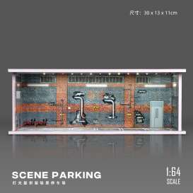 diorama Accessoires - Old factory parking lot various - 1:64 - Black Box Diorama - KW384-C - KW384-C | The Diecast Company