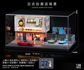 diorama Accessoires - Ramen restaurant with figure various - 1:64 - Black Box Diorama - SCJ-82029-A - SCJ-82029-A | The Diecast Company