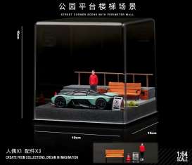 diorama Accessoires - Street 19 with figure and acce various - 1:64 - Black Box Diorama - SCJ-82019-A - SCJ-82019-A | The Diecast Company
