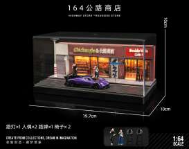 diorama Accessoires - Street 12 with figure and acce various - 1:64 - Black Box Diorama - SCJ-82012-A - SCJ-82012-A | The Diecast Company