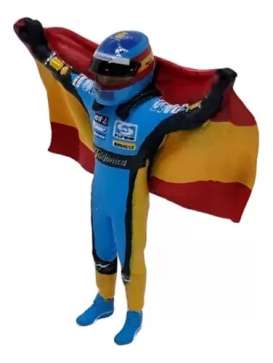 Figures diorama - Alonso Renault with flag  - 1:18 - Cartrix - CTPL18070 - CTPL18070 | The Diecast Company
