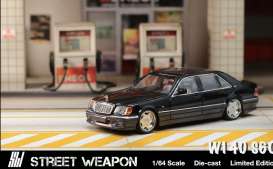 Mercedes Benz  - W140 black/grey - 1:64 - Street Weapon - STW180 - STW180 | The Diecast Company