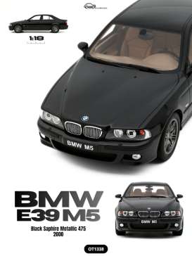 BMW  - E39 2000 black - 1:18 - OttOmobile Miniatures - OT1338 - OT1338 | The Diecast Company