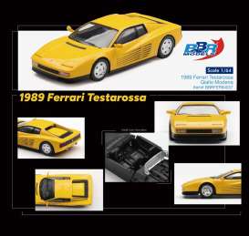 Ferrari  - Testarossa 1989 yellow - 1:64 - BBR - BBRFER64037 - BBRFER64037 | The Diecast Company