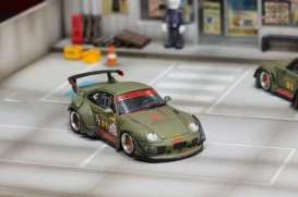 Porsche  - RWB 993 matte green - 1:64 - Street Weapon - STW262 - STW262 | The Diecast Company