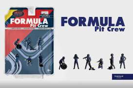 Figures  - Formula Pit Crew Team Blue various - 1:64 - American Diorama - AD-2442 - AD-2442 | The Diecast Company