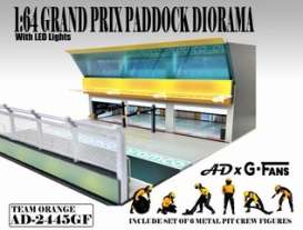 diorama  - Grand Prix Paddock Diorama *Te various - 1:64 - American Diorama - AD-2445 - AD-2445 | The Diecast Company
