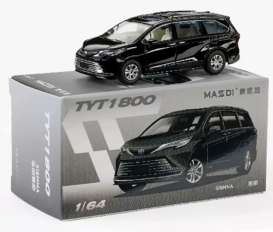 Toyota  - Sienna 2023 black - 1:64 - Massdi - TYT1800 - MAS-TYT1800 | The Diecast Company