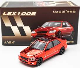 Lexus  - IS300 2000 red - 1:64 - Massdi - LEX1005 - MAS-LEX1005 | The Diecast Company