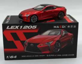 Lexus  - LS 500h 2020 red - 1:64 - Massdi - LEX1205 - MAS-LEX1205 | The Diecast Company