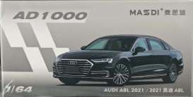 Audi  - A8L 2021 black - 1:64 - Massdi - AD1000 - MAS-AD1000 | The Diecast Company