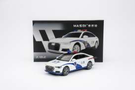 Audi  - A6 (C8) white/blue - 1:64 - Massdi - AD1710 - MAS-AD1710 | The Diecast Company