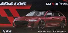 Audi  - RS6 red - 1:64 - Massdi - AD4105 - MAS-AD4105 | The Diecast Company
