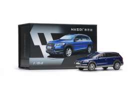 Audi  - Q7 2008 silver blue - 1:64 - Massdi - AD3106 - MAS-AD3106 | The Diecast Company